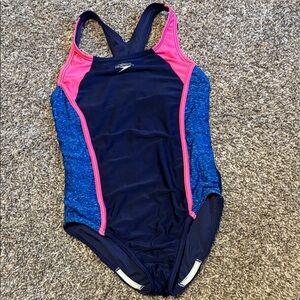 Speedo Kids One Piece - Navy, Pink, and Blue